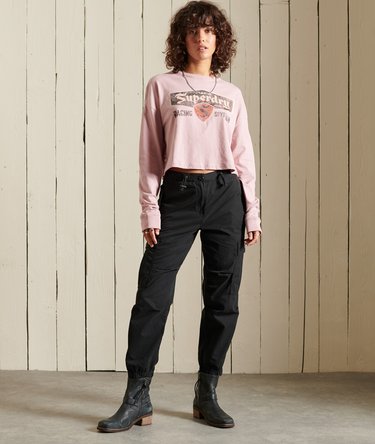 Kort tr&oslash;je i boheme-stil med grafik og lange &aelig;rmer Image 6