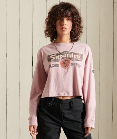 Kort tr&oslash;je i boheme-stil med grafik og lange &aelig;rmer Image 2