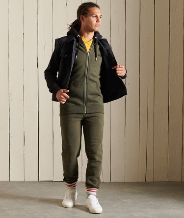 Felpa stile baseball con cappuccio, zip e ricamo Vintage Logo Image 2