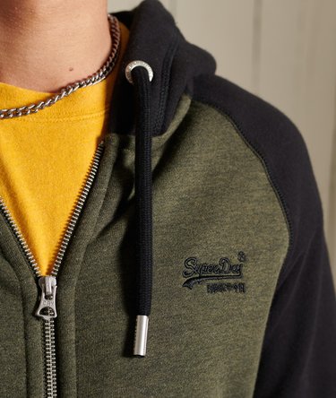 Felpa stile baseball con cappuccio, zip e ricamo Vintage Logo Image 7