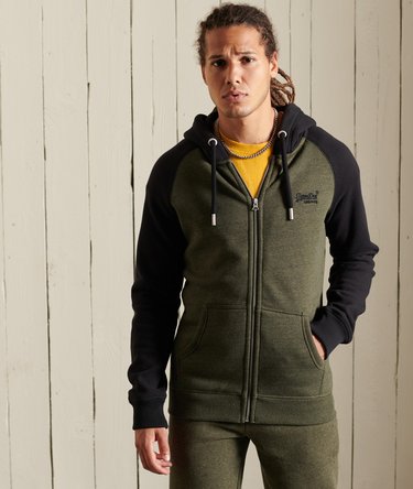 Felpa stile baseball con cappuccio, zip e ricamo Vintage Logo Image 1