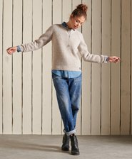 Tweed Ribbed Crew Neck Jumper