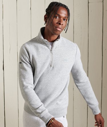 Vintage Logo broderad henley-sweatshirt med dragkedja Image 4