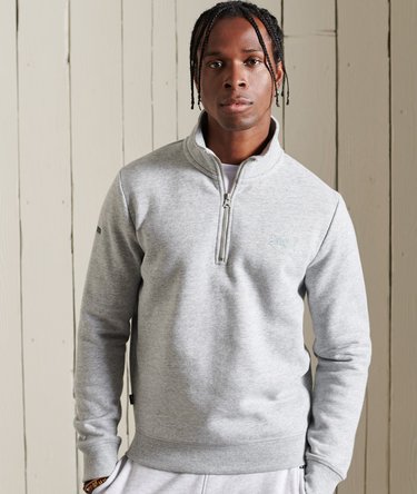 Vintage Logo broderad henley-sweatshirt med dragkedja Image 1