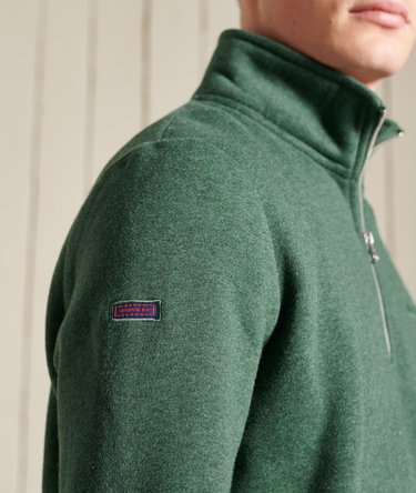 Geborduurde, kraagloze Vintage Logo trui met rits Image 7