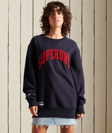 Sudadera suelta de cuello redondo Varsity Arch Image 1