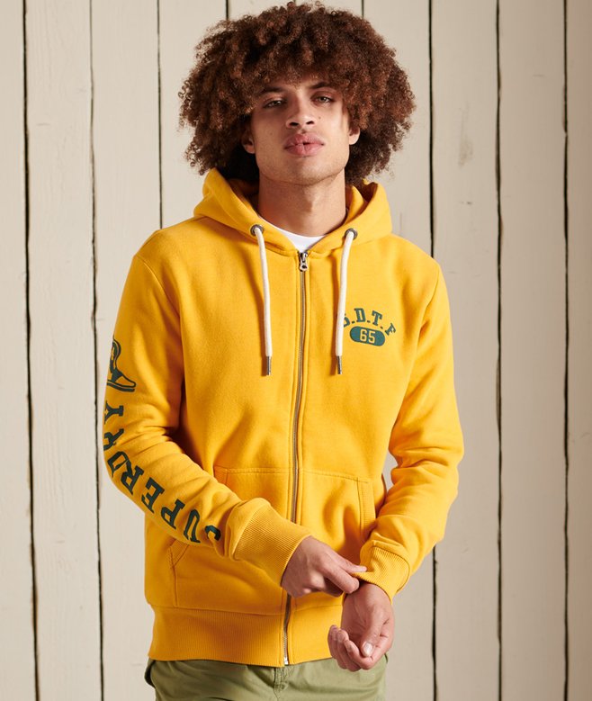 Superdry Felpa Con Cappuccio Uomo – Vintage Logo EMB Hood – Thrift Gold Marl – Taglia S