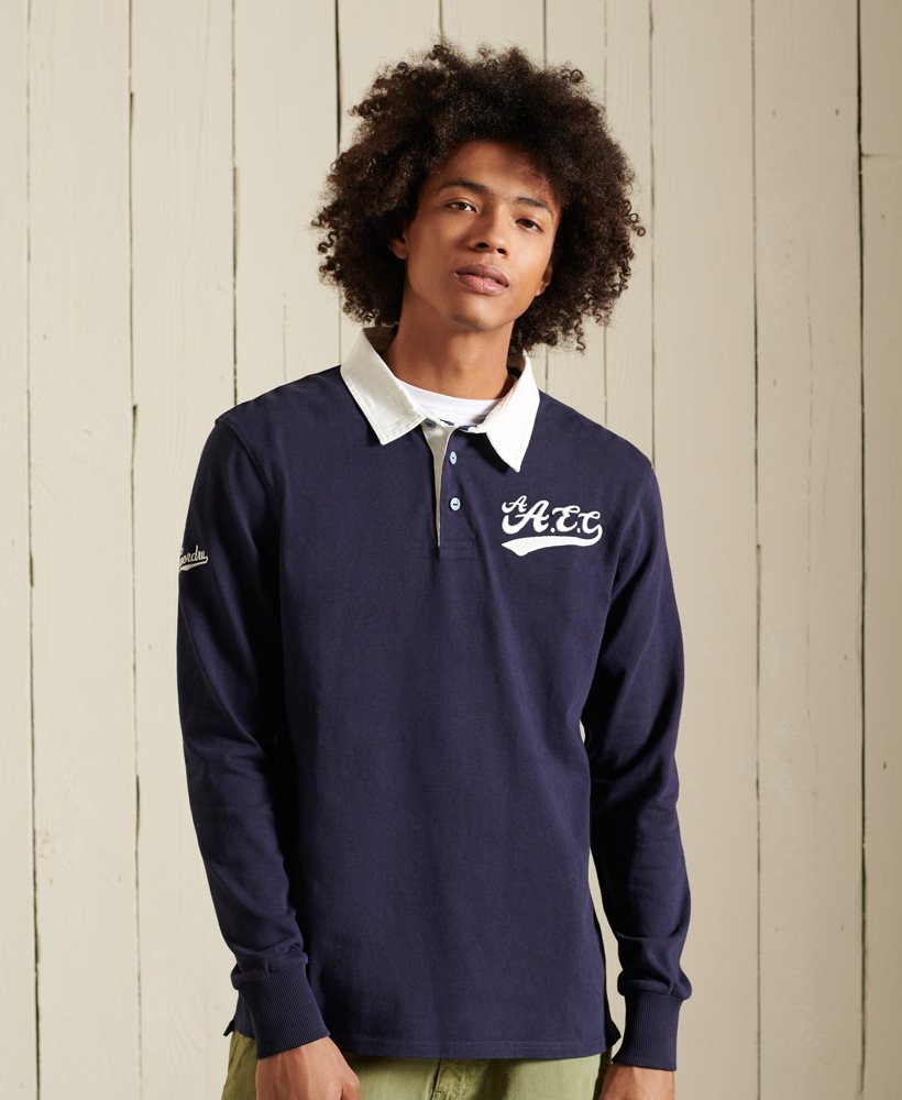 Superdry ラガーシャツ ネイビー サイズ15 mens Rugby Shirt in ATLANTIC NAVY | Superdry CA-EN