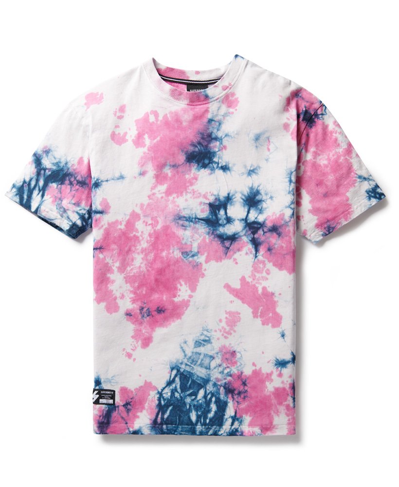 womens Unisex Tie Dye T-Shirt in Fuchsia/Deep Navy | Superdry CA-EN