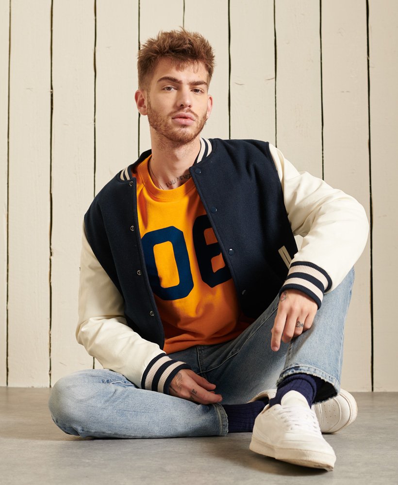 mens Vintage Logo Raglan Long Sleeved Top in TRACK GOLD