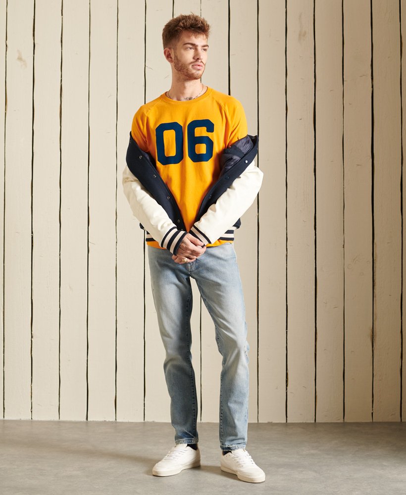 mens Vintage Logo Raglan Long Sleeved Top in TRACK GOLD