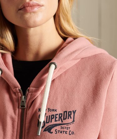 Script Style Workwear Zip Hoodie Image 1