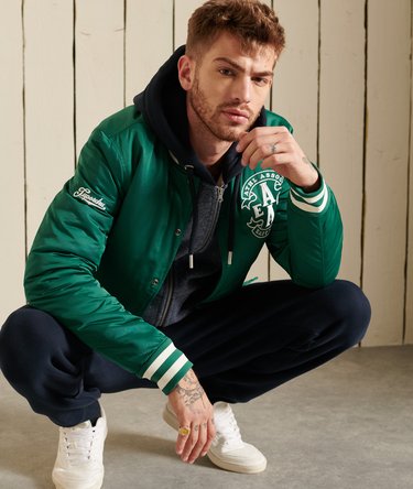 Vintage Logo Embroidered Baseball Zip Hoodie Image 4