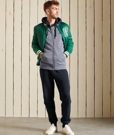 Vintage Logo Embroidered Baseball Zip Hoodie Image 2