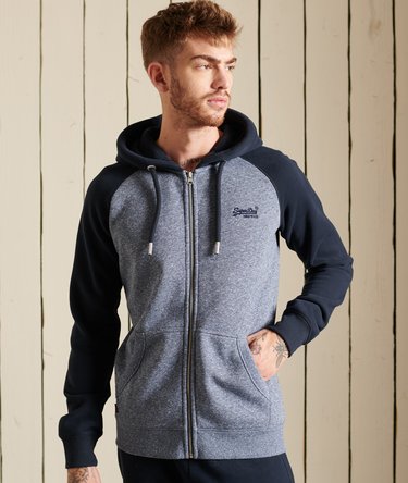 Vintage Logo Embroidered Baseball Zip Hoodie Image 1
