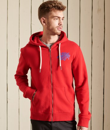 Script Style College Zip Hoodie Image 1