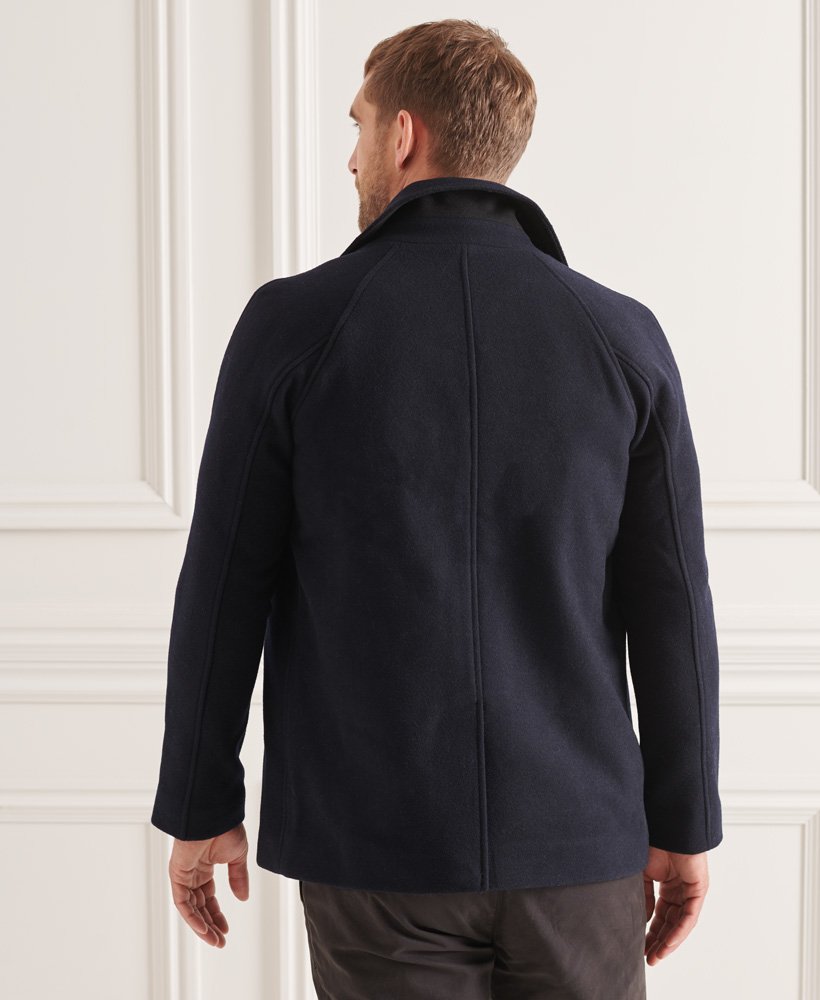mens Studios Short Wool Coat in Eclipse Navy | Superdry US