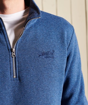 Vintage Logo Embroidered  Zip Henley Sweatshirt Image 4