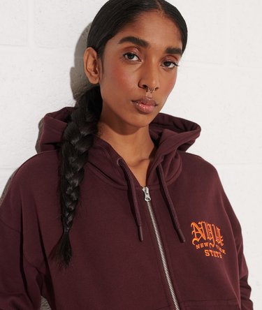 College Kapuzenjacke mit Grafik und Reißverschluss Image 4