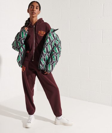 College Kapuzenjacke mit Grafik und Reißverschluss Image 2