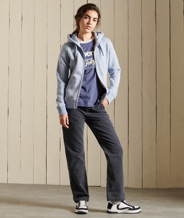 Vintage Logo Embroidered Zip Hoodie Image 2