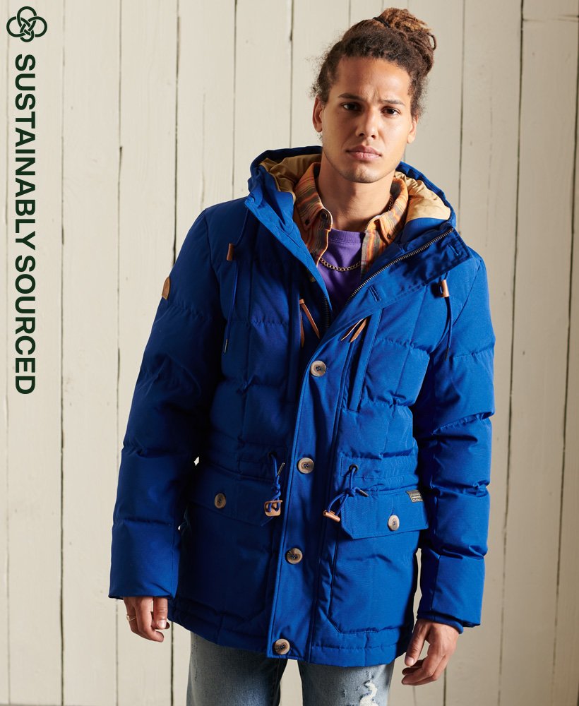 mens Mountain Expedition Parka Coat in MAZARINE BLUE | Superdry UK