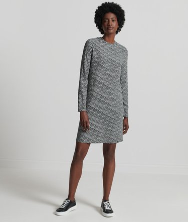 Long Sleeve Woven Mini Dress Image 2