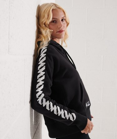 Code Logo Tape Crop Hoodie Image 3