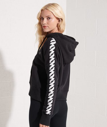 Code Logo Tape Crop Hoodie Image 4