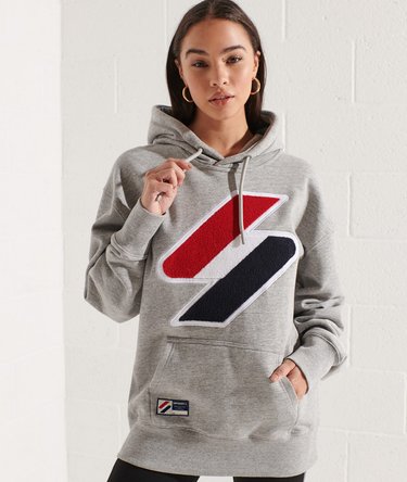 Bluza z kapturem oversize Code Logo z szenilowym motywem Image 1