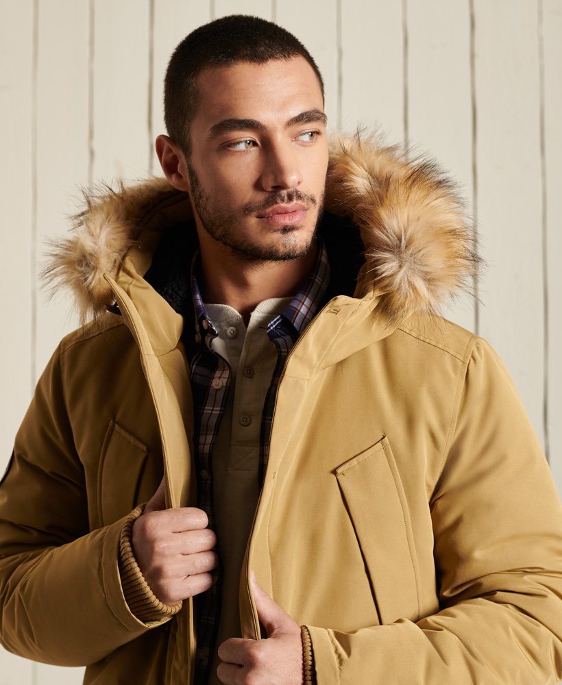mens Everest Parka Coat in CAMEL | Superdry CA-EN