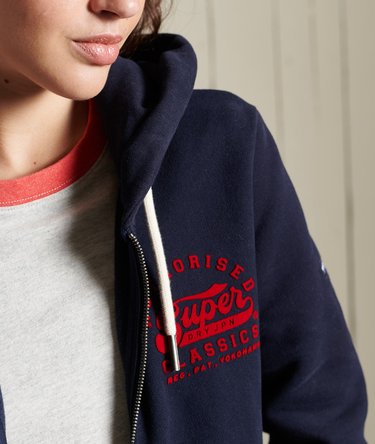 Script Style College Zip Hoodie Image 4