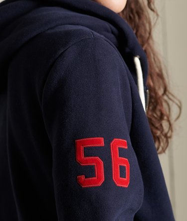 Script Style College Zip Hoodie Image 5