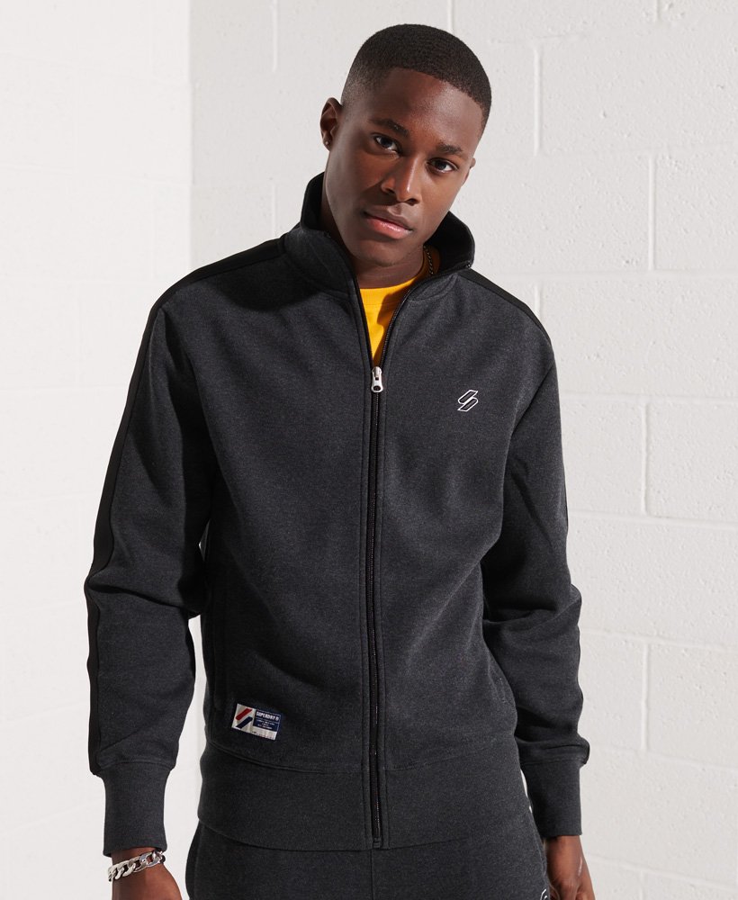 mens Code Track Jacket in Darkest Charcoal Marl | Superdry UK