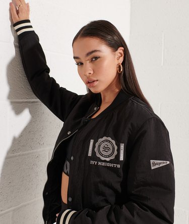 Oversized College Baseball Jacket Image 4