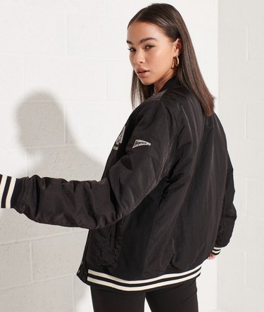 Oversized College Baseball Jacket Image 3