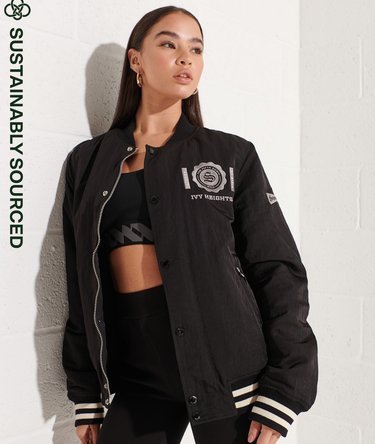 Oversized College Baseball Jacket Image 1
