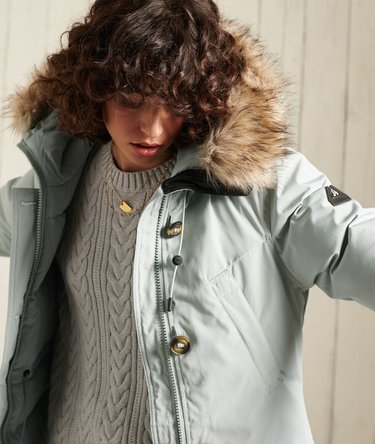 Hooded Faux Fur Down Parka Coat Image 5