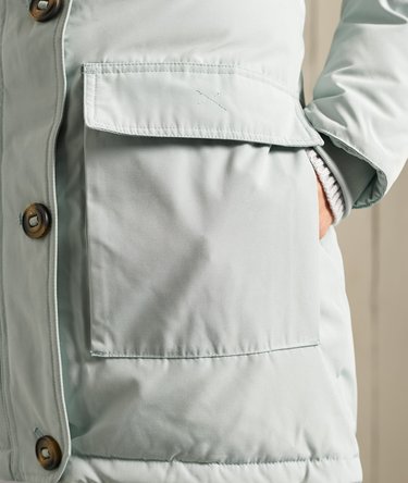Hooded Faux Fur Down Parka Coat Image 8