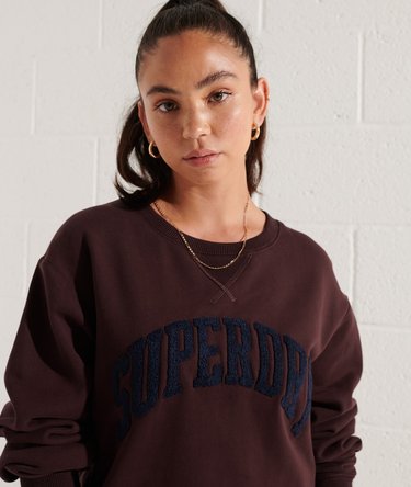 Sudadera suelta de cuello redondo Varsity Arch Image 3