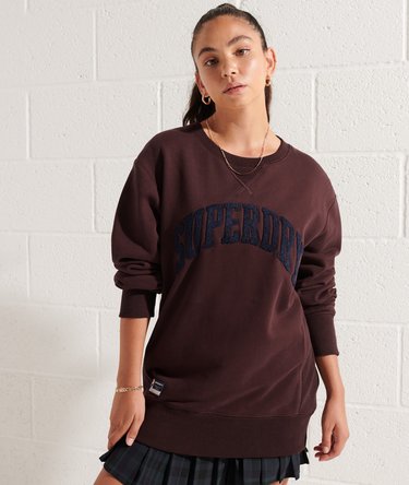 Sudadera suelta de cuello redondo Varsity Arch Image 1
