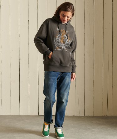Übergroßes Boho Hoodie mit Grafik Image 2