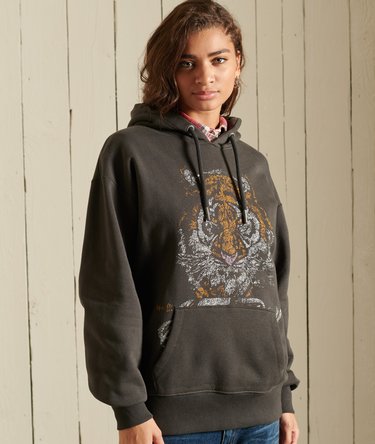 Übergroßes Boho Hoodie mit Grafik Image 1