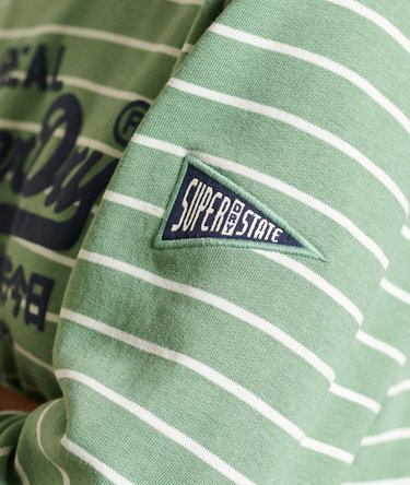 Vintage Logo Source Striped Crew Sweatshirt Image 4
