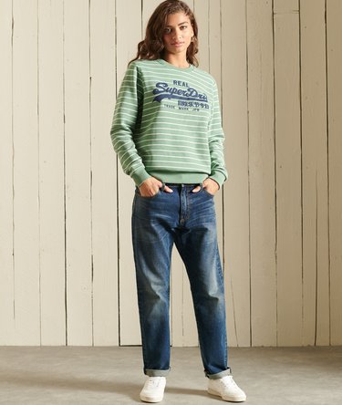Vintage Logo Source Striped Crew Sweatshirt Image 2