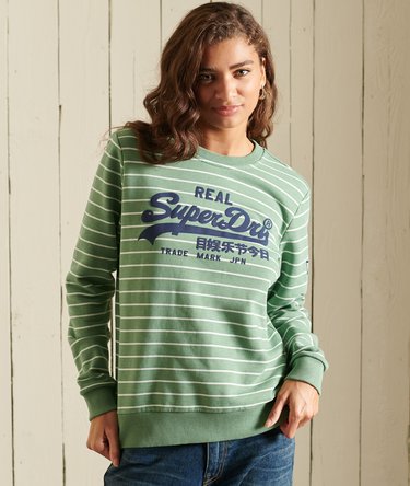 Vintage Logo Source Striped Crew Sweatshirt Image 1