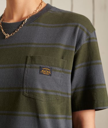 Oversized Striped Workwear T-Shirt Image 2