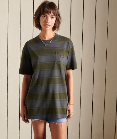 Oversized Striped Workwear T-Shirt Image 1
