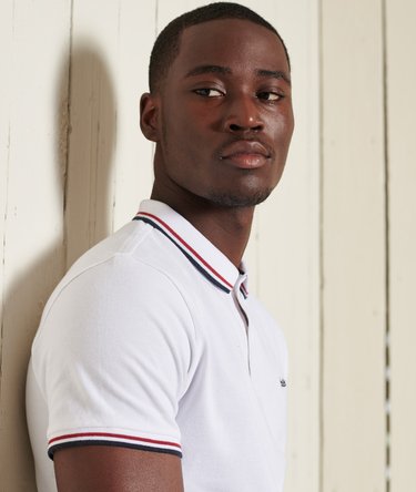 Polo van biologisch katoen met korte mouwen en contrasterende strepen Image 5