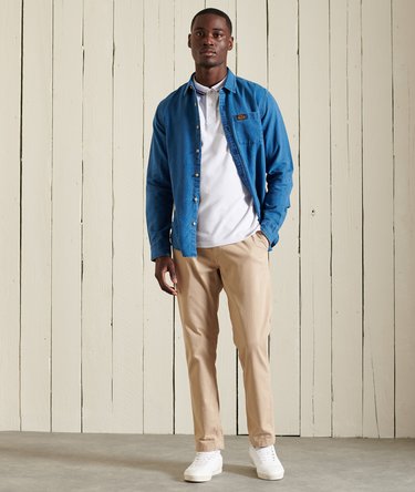 Polo van biologisch katoen met korte mouwen en contrasterende strepen Image 2